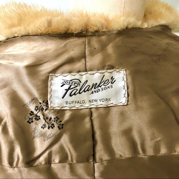 Vintage Joseph Palanker & Sons Adjustable Length Mink Stole Beige - Picture 16 of 16